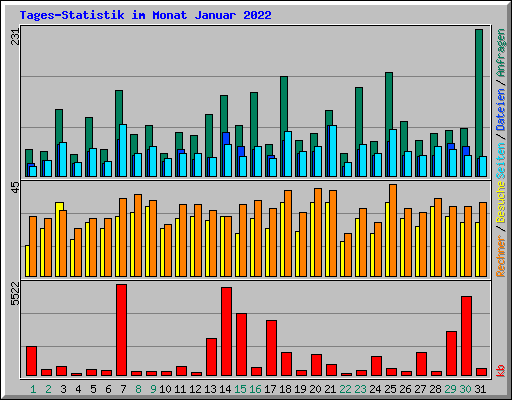 Tages-Statistik im Monat Januar 2022
